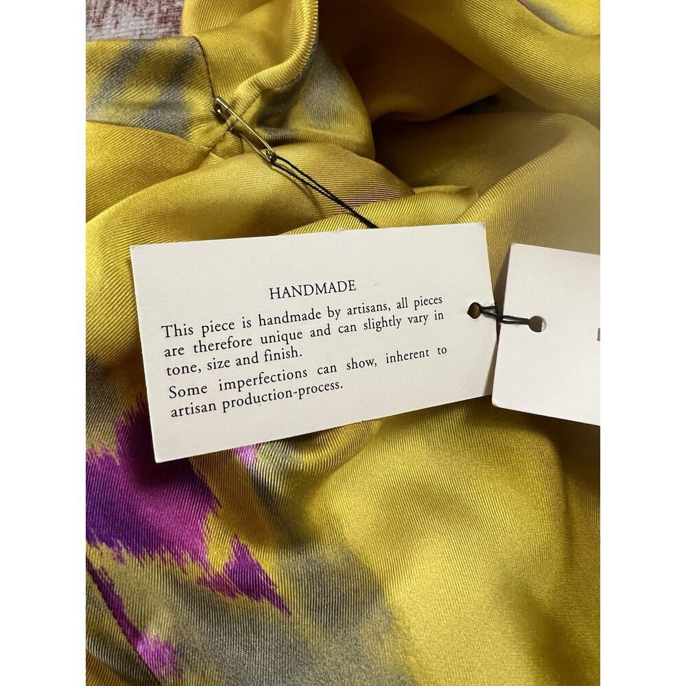 Dries Van Noten Sequin Yellow Floral Silk Delville Midi Dress Runway Size 38 - Picture 9 of 16